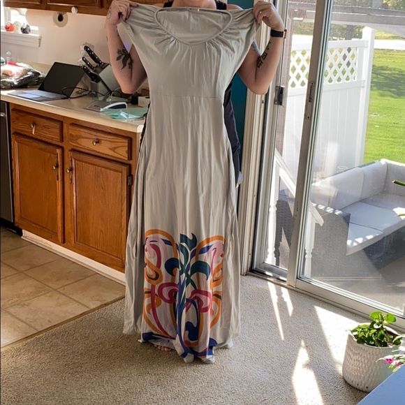 Tulle XL Maxi Dress with Motif Design (g7) - Picture 5 of 15